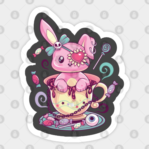 Kawaii Pastel Goth Cute Creepy Rabbit Menhera Occult Bunny Pastel